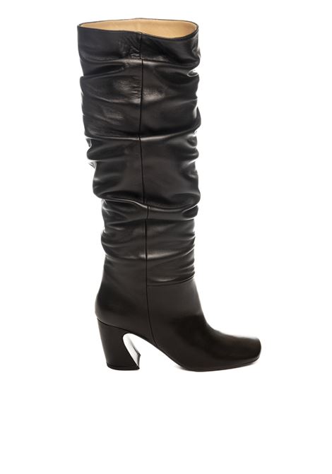 Black leather boot WO MILANO | 920SETA-NERO